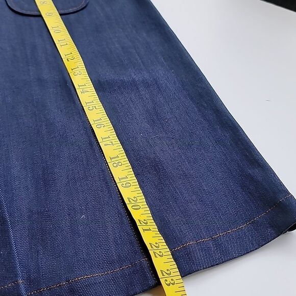 Tibi Dark Blue Denim Skirt with Button Accents - Picture 7 of 8